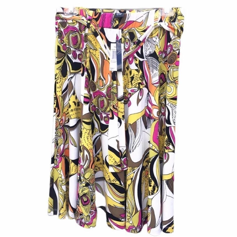 2007 Grace Elements Parrot Geometric Artsy Swing Skirt Size Medium